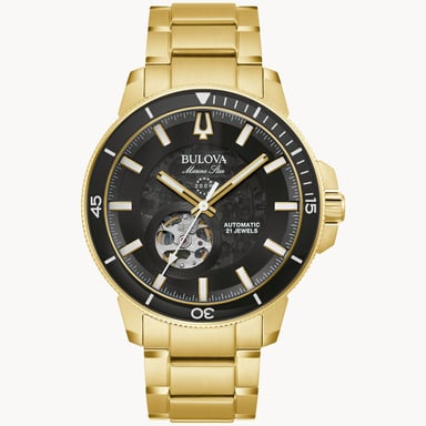Bulova Marine Star Men's Gold Watch 97A174