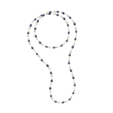 Long Necklace OPERA of Real Cultured Freshwater Pearls Baroque 8-9 mm