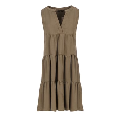 Sleeveless Olive Colour A Line Dress