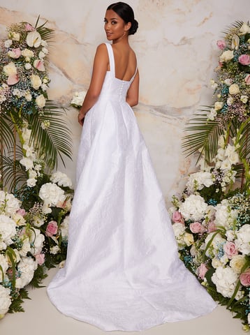 Petite Sleeveless Textured Bridal Wedding Dress