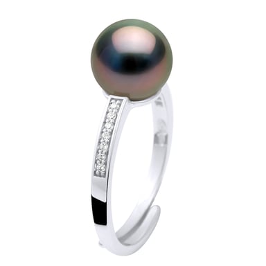 Ring Jewelry - Real Cultured Tahiti Pearl Round 8-9 mm