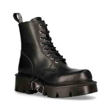 Botas militares de motociclista góticas negras unisex de New Rock MILI084N-S3