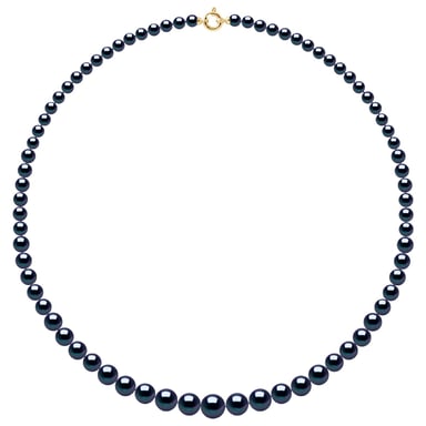 Necklace Row Princess falling - Real Cultured Freshwater Pearls Round from 12 to 6 mm