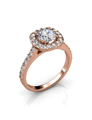 Anillo Cushy - Oro rosa y cristal