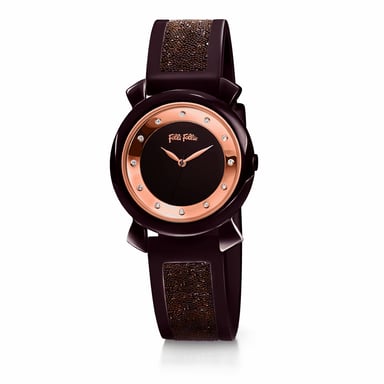Folli Follie Reloj de mujer Cuarzo marrón rosa oro