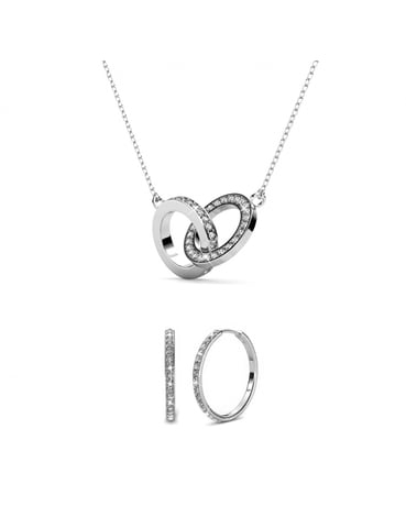 Conjuntos gemelos Chic Circle - Plata y cristal