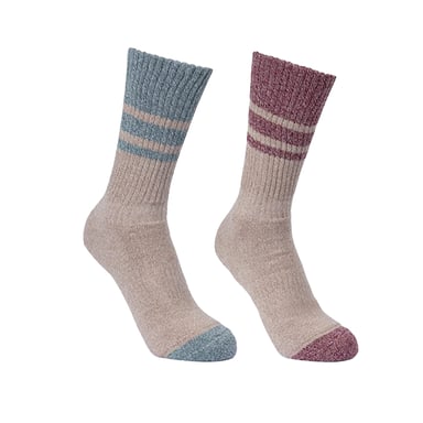 Trespass Womens/Ladies Hadley Hiking Boot Socks (2 Pairs) (Spruce Green/Dark Cherry)