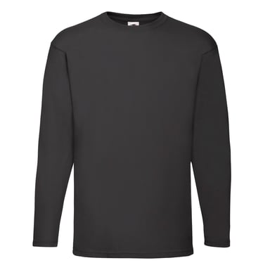Fruit of the Loom Mens Valueweight Long-Sleeved T-Shirt (Black)