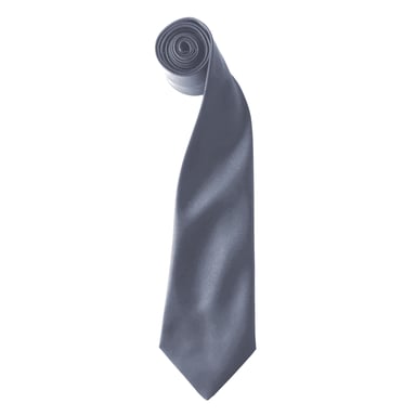 Premier Colours Mens Satin Clip Tie (Pack of 2) (Steel)