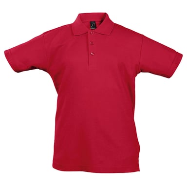 SOLS Kids Unisex Summer II Pique Polo Shirt (Red)