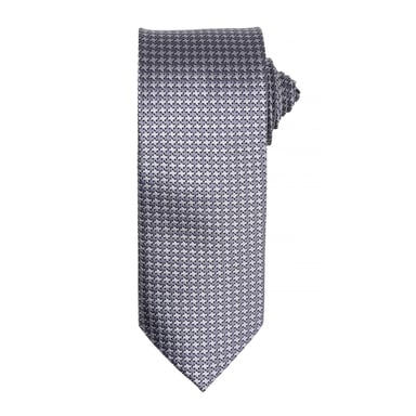 Premier Mens Puppy Tooth Formal Work Tie (Silver)