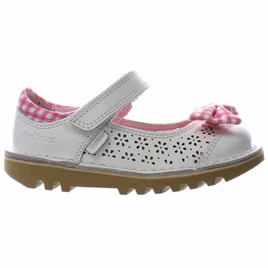 Kickers Kick Bowtie 2 niños zapatos blancos