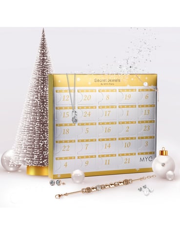 Calendario de Adviento 13 joyas y 11 perlas - Plata y Oro rosa