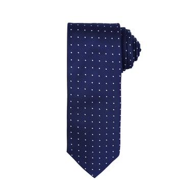 Premier Mens Micro Dot Pattern Formal Work Tie (Navy/ White)
