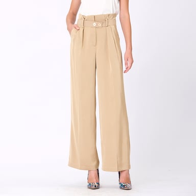 Pleats straight trousers