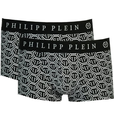 Pack de dos calzoncillos bóxer negros con logo de Philipp Plein