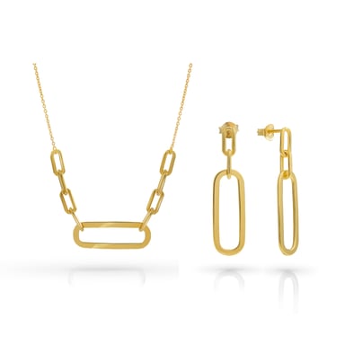 Orphelia 'Essence' Women's 925 Sterling Silver Set: Necklace + Earrings - Gold SET-7560/G