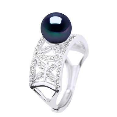 Ring Jewelry - Real Cultured Freshwater Pearl Round 8-9 mm