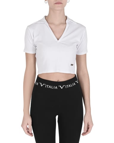 19V69 Italia Womens Crop Top Cloe White