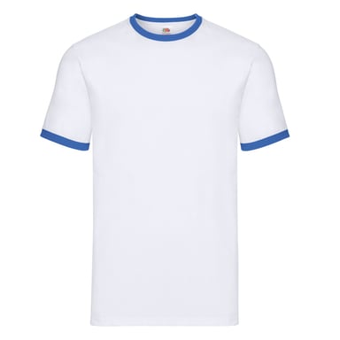 Fruit of the Loom Unisex Adult Ringer T-Shirt (White/Royal Blue)