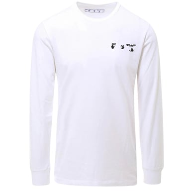 Off-White Camiseta blanca de manga larga con logo OW