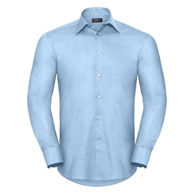 Russell Collection Mens Long Sleeve Easy Care Tailored Oxford Shirt (Oxford Blue)