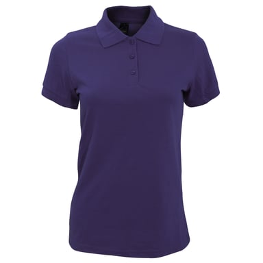 SOLs Womens/Ladies Prime Pique Polo Shirt (Dark Purple)