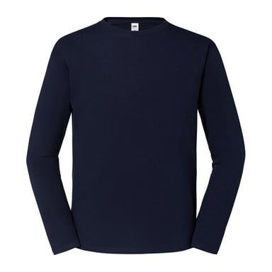 Fruit of the Loom Mens Iconic 195 Premium Ringspun Cotton Long-Sleeved T-Shirt (Deep Navy)