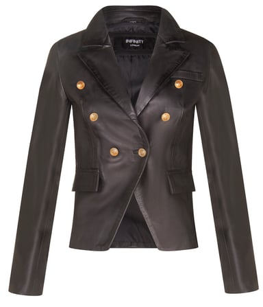 Chaqueta estilo militar clásica de cuero para mujer - Newent