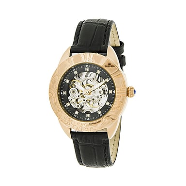 Reloj automático Empress Godiva con correa de cuero MOP