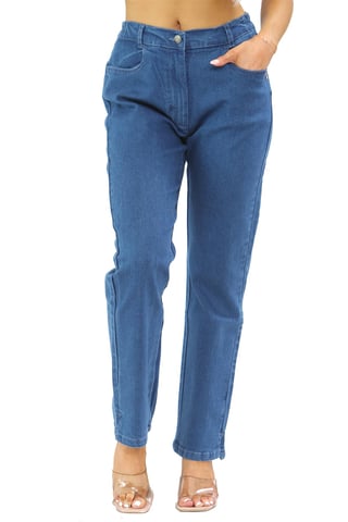 Vaqueros MYT con cintura elástica lateral para mujer en azul