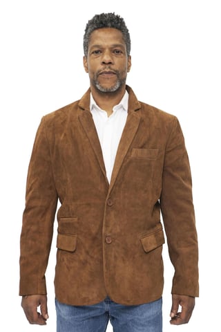 Chaqueta estilo blazer italiana de ante de cabra entallada para hombre - Alexandria