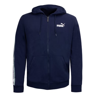 Puma manga larga cremallera azul marino azul chaqueta de pista para hombre con capucha 853356 06