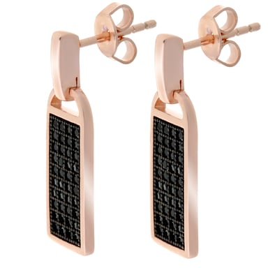 Orphelia Women's 925 Sterling Silver Drop Earrings - Black/Rose ZO-6045