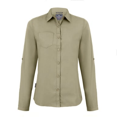Craghoppers Womens/Ladies Expert Kiwi Long-Sleeved Shirt (Pebble)