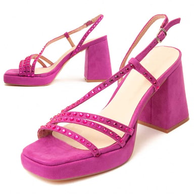 Sandalia de Tacón Montevita Festsand2 en Fucsia