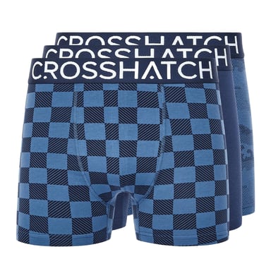 Crosshatch Mens Bresler Boxer Shorts (Pack of 3) (Navy)