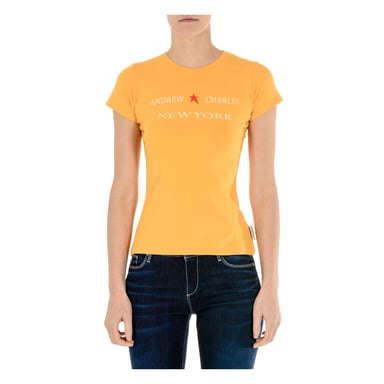 Andrew Charles Womens T-Shirt Short Sleeves Round Neck Yellow TARANA