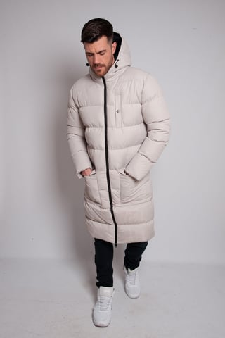 Soulstar Mens Banana Parka Padded Jacket Puffer Longline