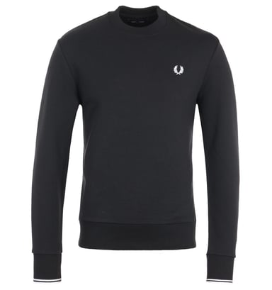 Men's Fred Perry Crew Neck Sweatshirt in Black