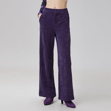 Velvet straight pants