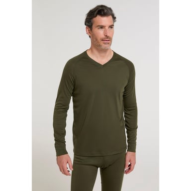 Mountain Warehouse Mens Talus V Neck Thermal Top (Khaki Green)