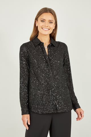 Black Sequin Shirt
