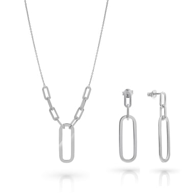 Orphelia 'Essence' Women's 925 Sterling Silver Set: Necklace + Earrings - Silver SET-7560