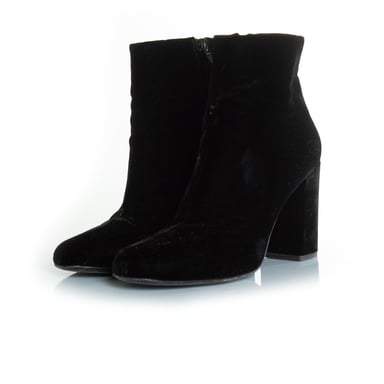 velvet ankle boots in black
