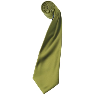 Premier Mens Plain Satin Tie (Narrow Blade) (Pack of 2) (Khaki)
