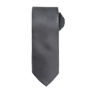 Premier Mens Micro Waffle Formal Work Tie (Dark Grey)