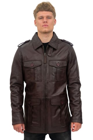 Parka safari de cuero para hombre - Mesa Verde