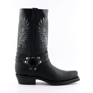 Botas de vaquero de cuero negro para hombre Grinders - Águila calva