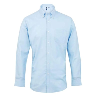 Premier Mens Signature Oxford Long-Sleeved Formal Shirt (Light Blue)